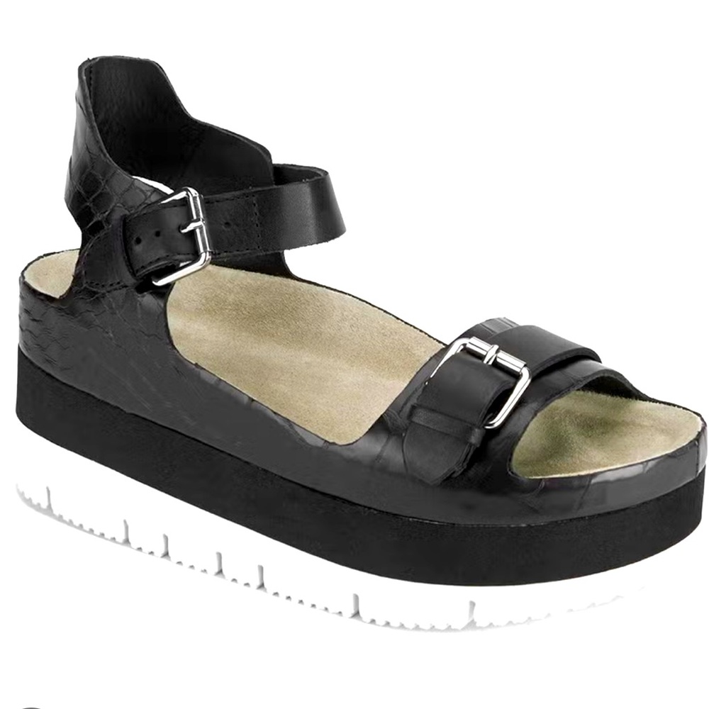 NWT ASH Women's Vera Flatform Leather Sandals. Size 40